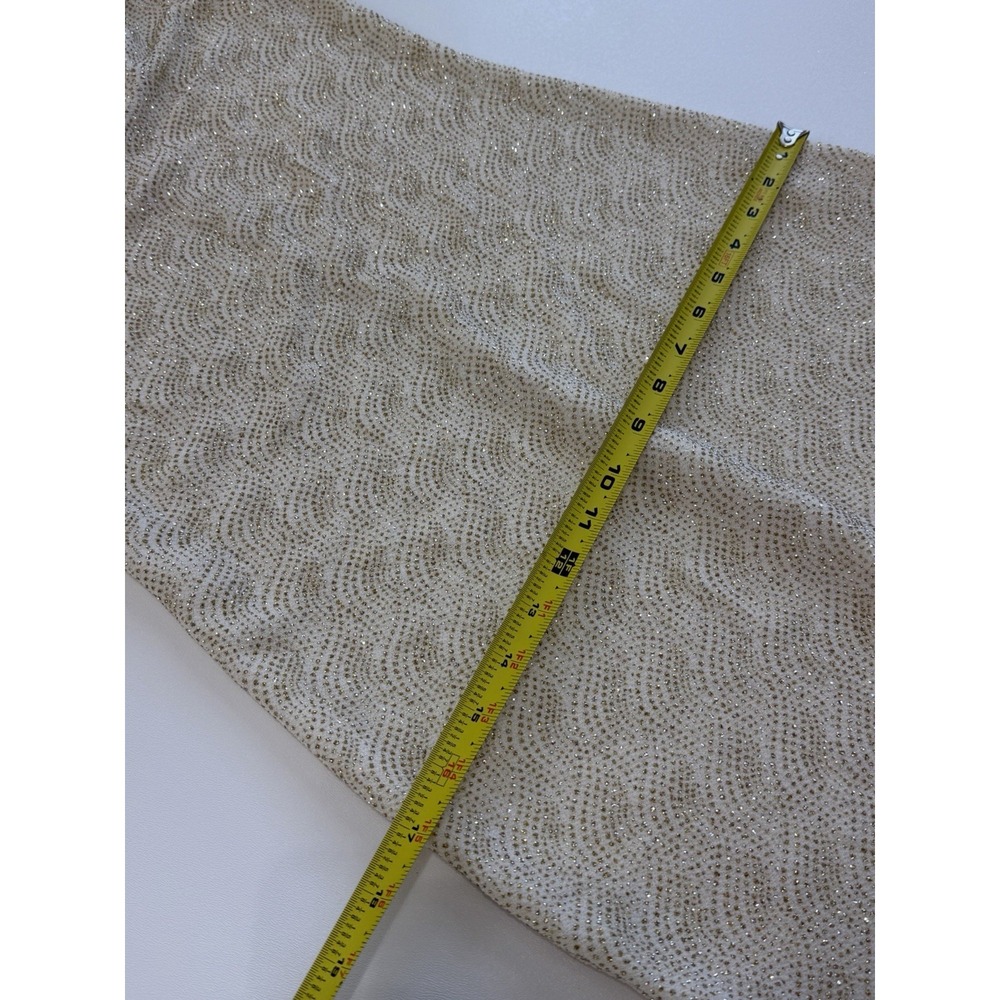 Vtg Y2K City Triangles Dress Sz M Cream Gold Metallic Sparkle Maxi Gown - Picture 10 of 10